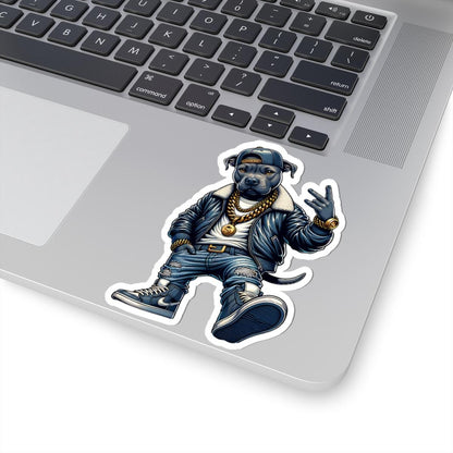ColorFlow | Streetwear Hip-Hop Dog Kiss Cut Sticker Urban Rap Style Character Art for Laptops Water Bottles Journals and More