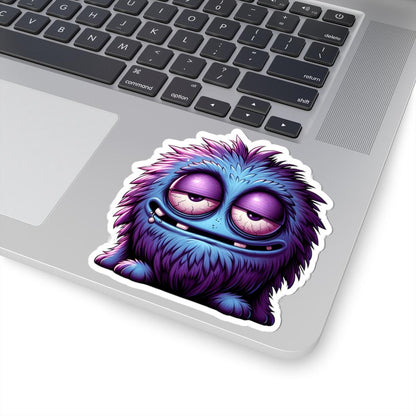 Fuzzy Blue Purple Monster Sticker | Waterproof Vinyl Art for Laptops, Journals