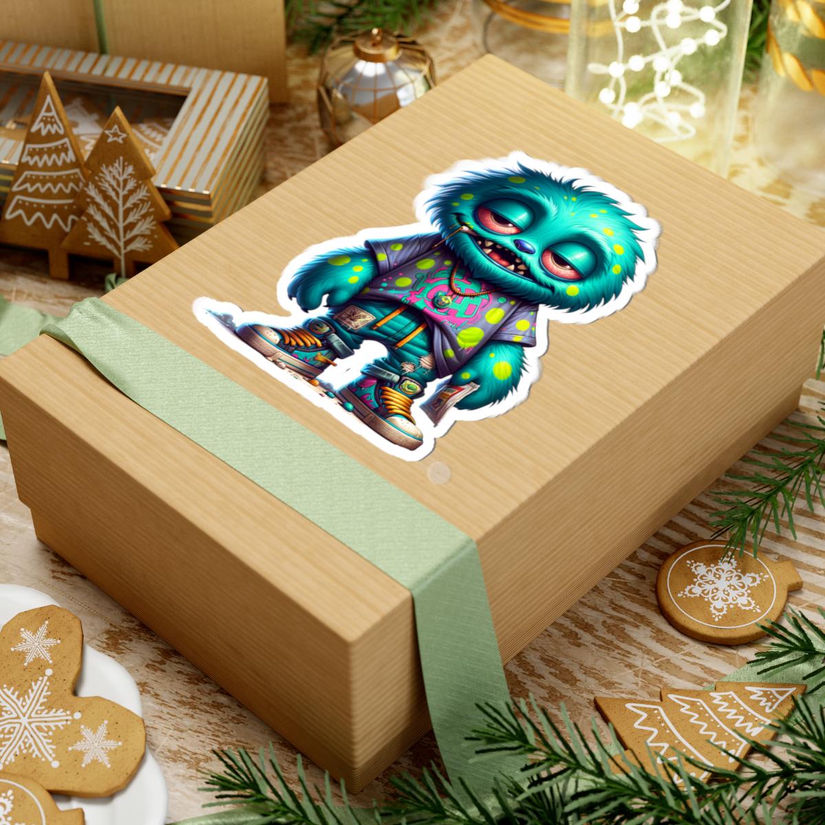 ColorFlow | Graffiti Street Style Blue Monster Kiss Cut Sticker Urban Character Art for Laptops Water Bottles Journals and More