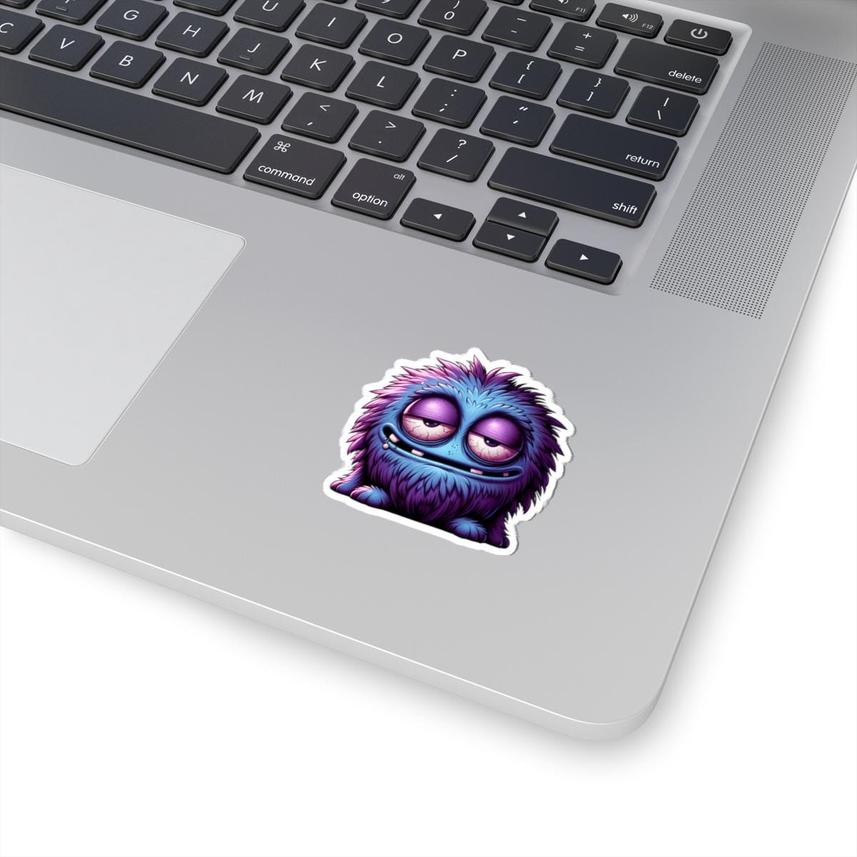 Fuzzy Blue Purple Monster Sticker | Waterproof Vinyl Art for Laptops, Journals