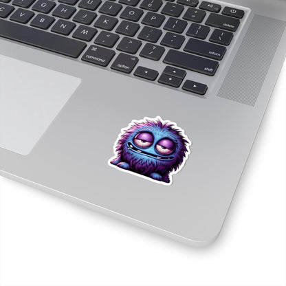 Fuzzy Blue Purple Monster Sticker | Waterproof Vinyl Art for Laptops, Journals