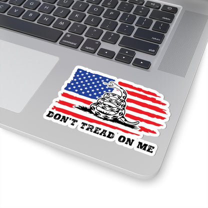 ColorFlow | Dont Tread On Me Distressed American Flag Vinyl Sticker | Bold Freedom Symbol Liberty Artwork