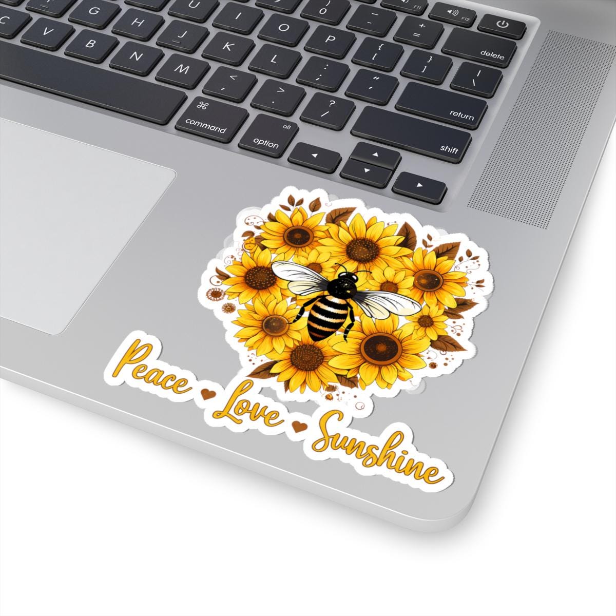 ColorFlow | Peace Love Sunshine Bee Sunflower Retro Floral Art Vinyl Sticker