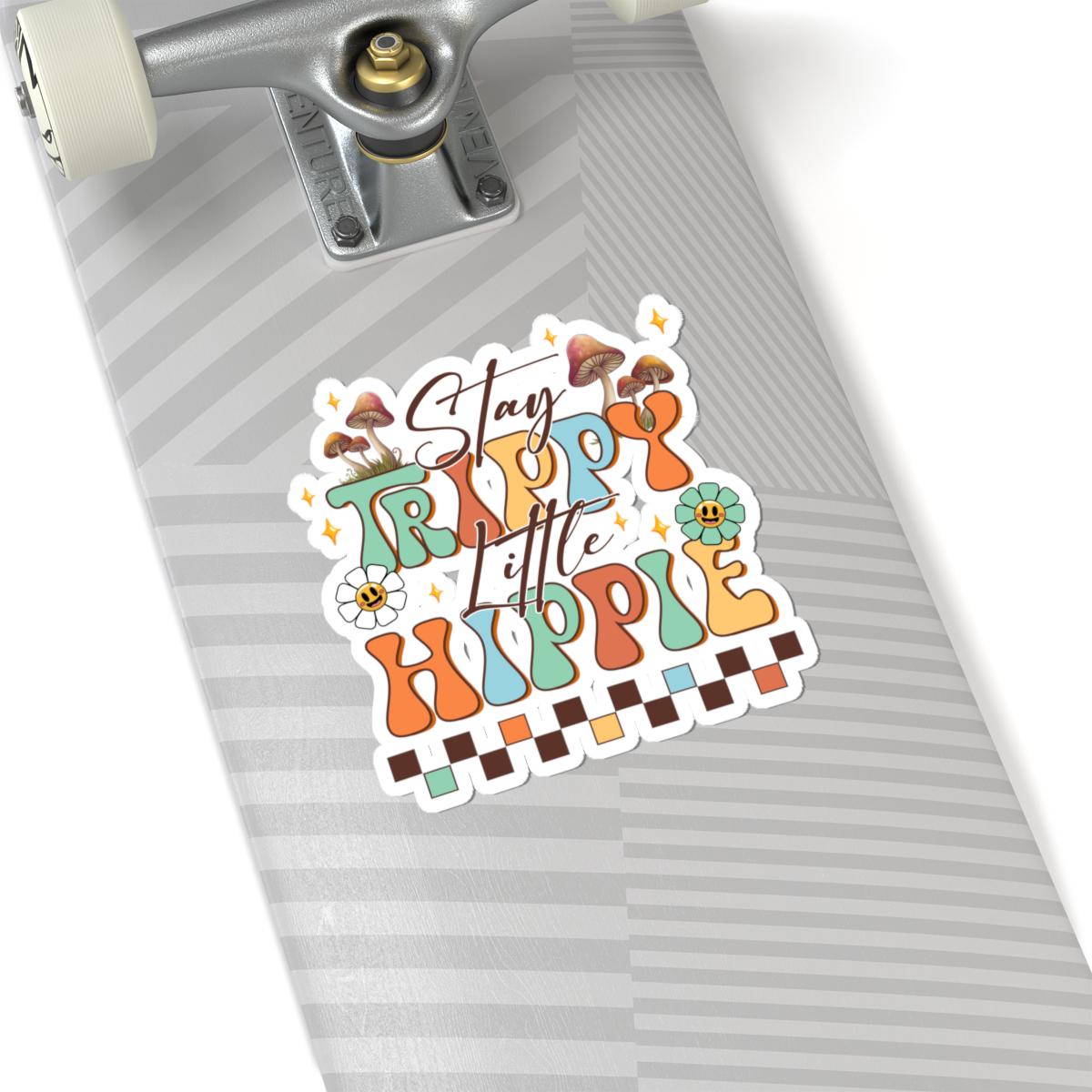 ColorFlow | Stay Trippy Little Hippie Retro Mushroom Psychedelic Sunshine Art Vinyl Sticker