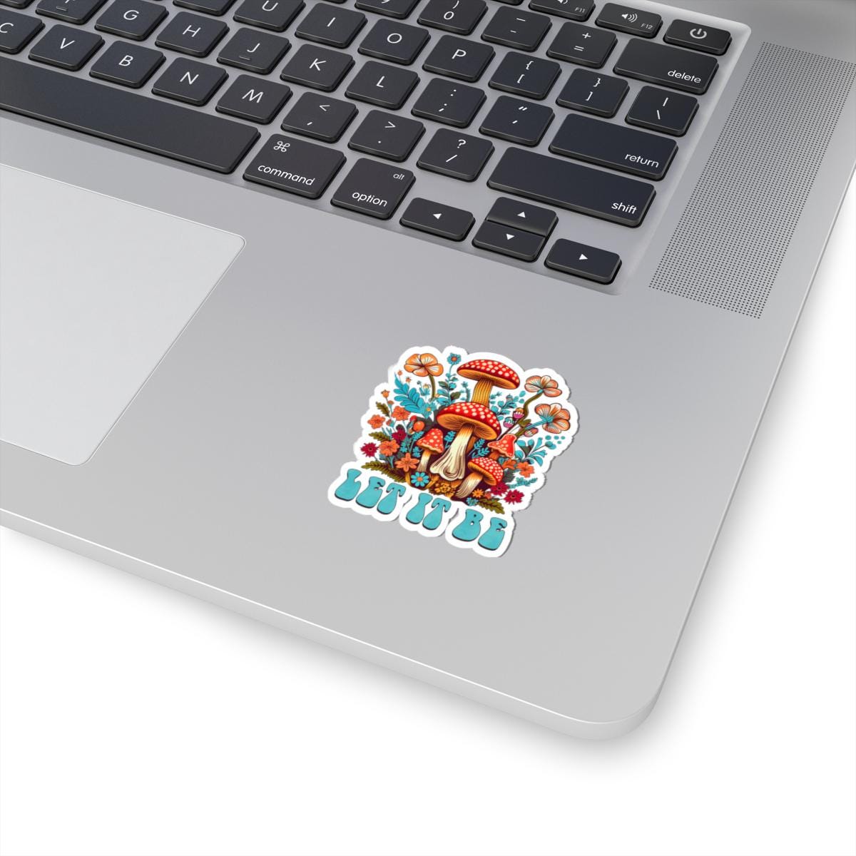 ColorFlow | Let It Be Psychedelic Mushroom Garden Whimsical Retro Nature Art Vinyl Sticker
