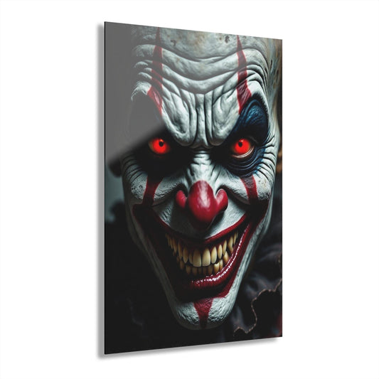 ColorFlow | Evil Clown Smile Metal Art Print | Horror Clown Artwork | Creepy Decor | Dark Circus Decor | Scary Art