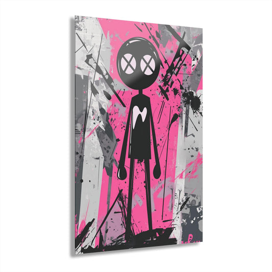 ColorFlow | X Eyes Tall Character Metal Art Print | Street Graffiti Artwork | Urban Decor | Pop Art Decor | Modern Room Art