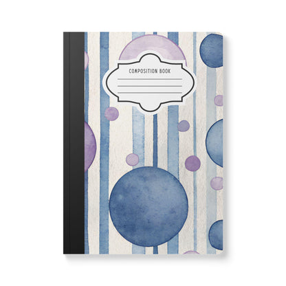 Indigo Bubble Composition Notebook | Watercolor College Ruled Journal