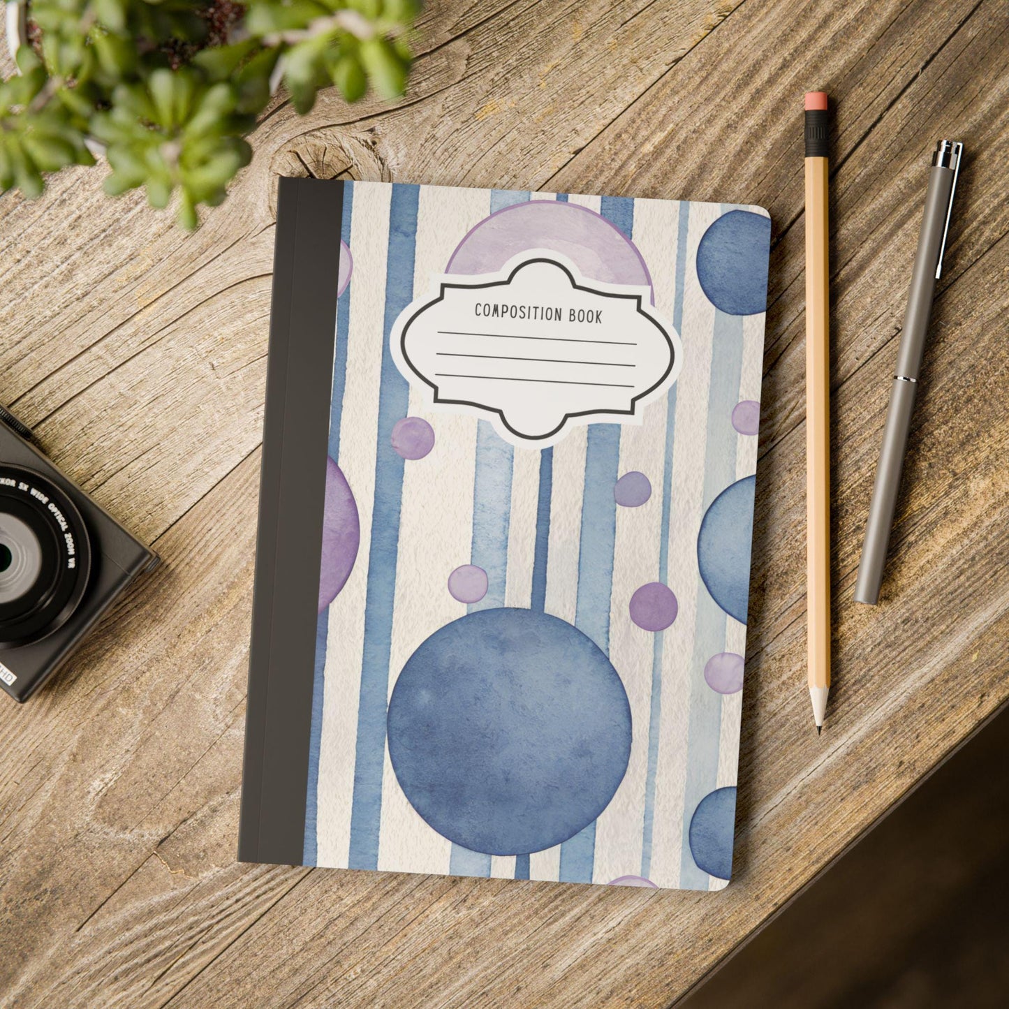 Indigo Bubble Composition Notebook | Watercolor College Ruled Journal