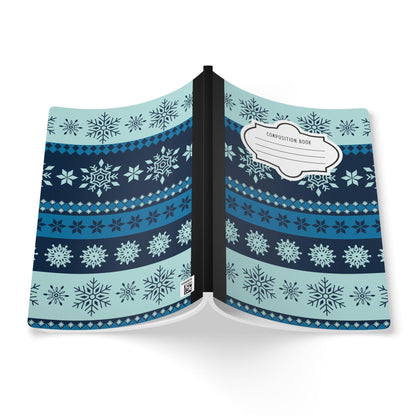 Striped Snowflake Composition Notebook | College Ruled Journal for School, Office, Writing