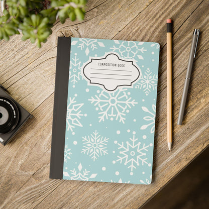 Mint Snowflake Composition Notebook | College Ruled Journal for School, Office, Writing