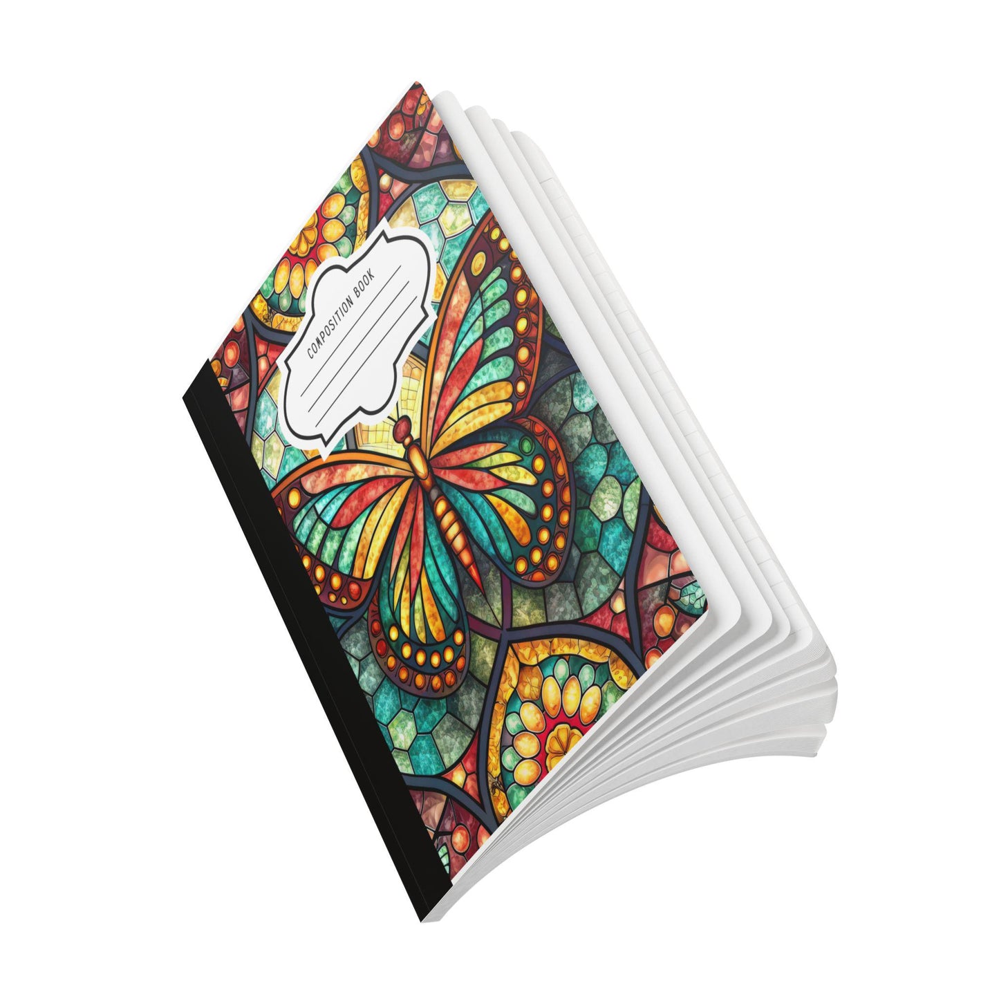 Stained Glass Butterfly Composition Notebook | Artistic Journal for School Notes