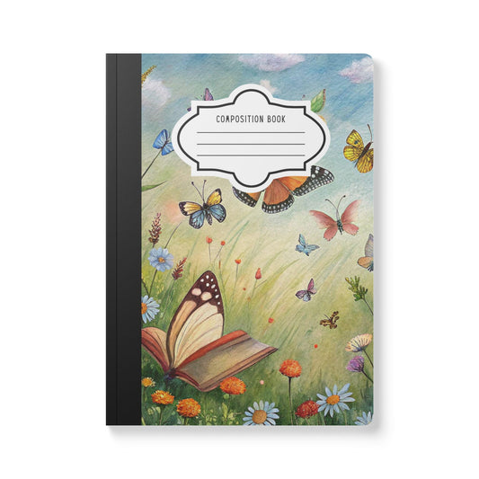 Blooming Garden Butterfly Composition Notebook | Watercolor Floral Journal