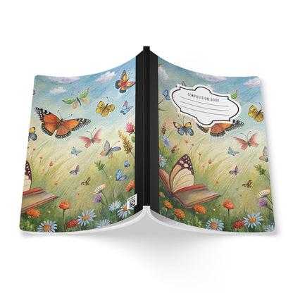 Blooming Garden Butterfly Composition Notebook | Watercolor Floral Journal
