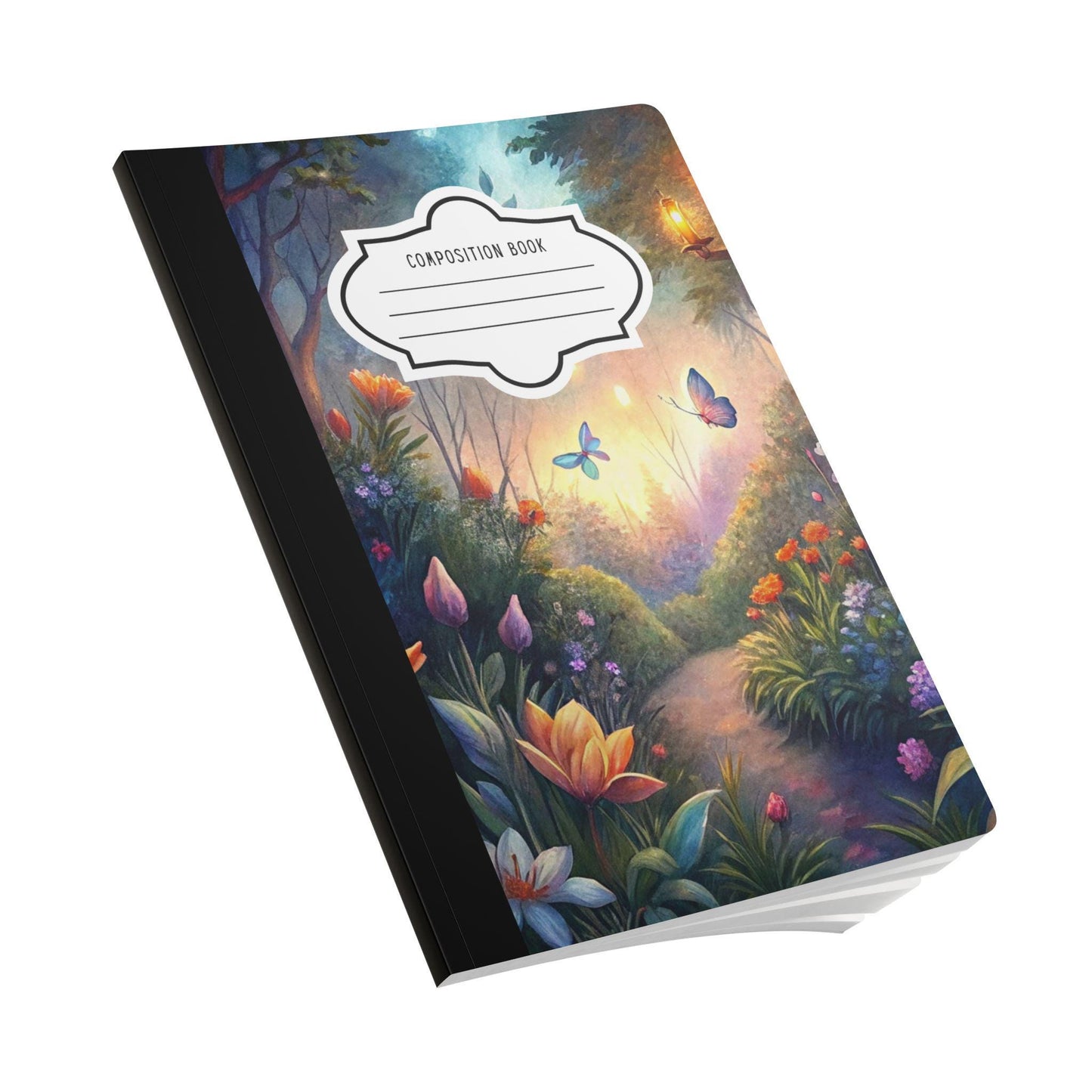 ColorFlow | Pastel Sky Butterfly Composition Notebook Watercolor Journal Aesthetic Writing Book for School or Office