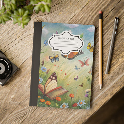Blooming Garden Butterfly Composition Notebook | Watercolor Floral Journal