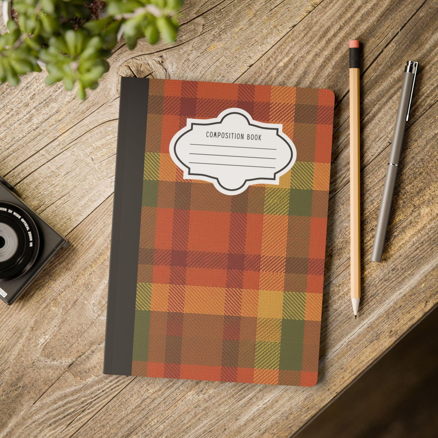 ColorFlow | Autumn Plaid Composition Notebook College Ruled Journal for Students Office Writing and Journaling
