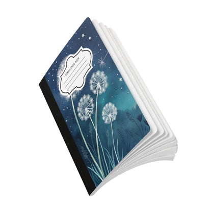 ColorFlow | Midnight Dandelion Composition Notebook College Ruled Journal for Students Professionals and Writers