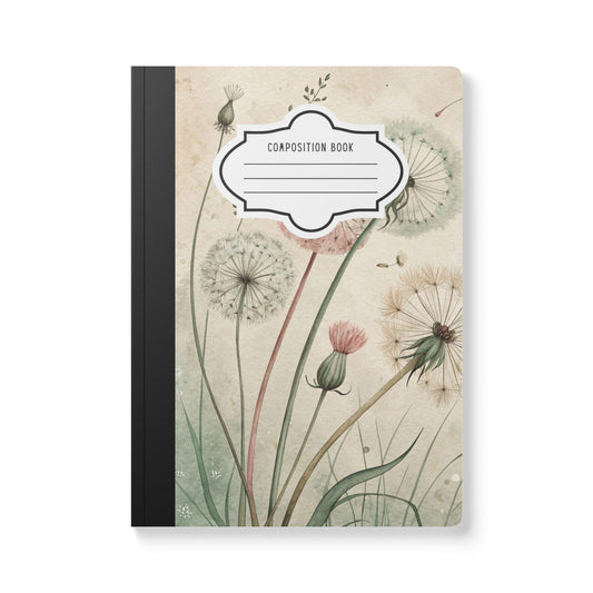 ColorFlow | Vintage Dandelion Composition Notebook College Ruled Journal for School Office Writing Journaling