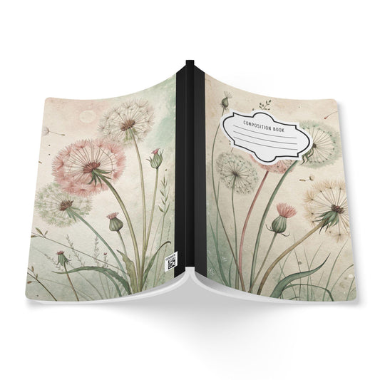ColorFlow | Vintage Dandelion Composition Notebook College Ruled Journal for School Office Writing Journaling