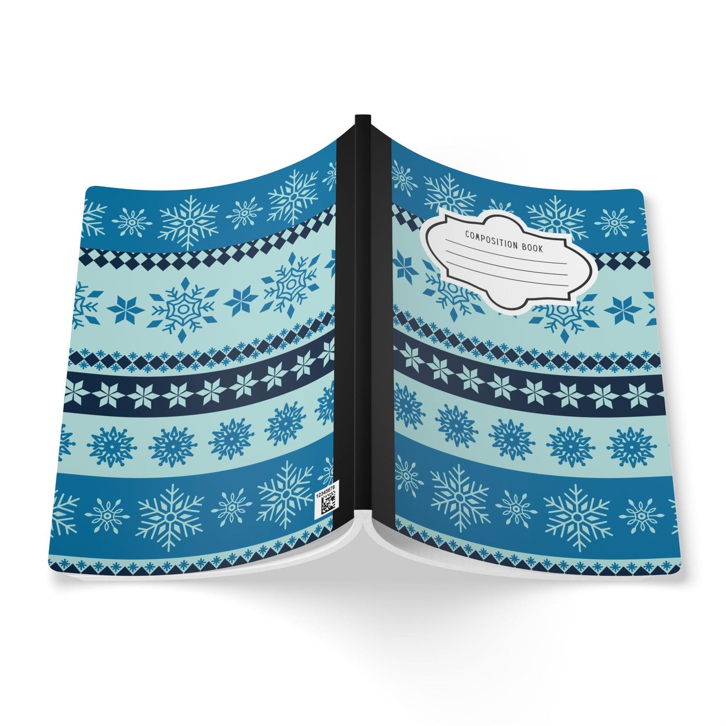 Light Blue Snowflake Composition Notebook | College Ruled Journal for School, Office Writing