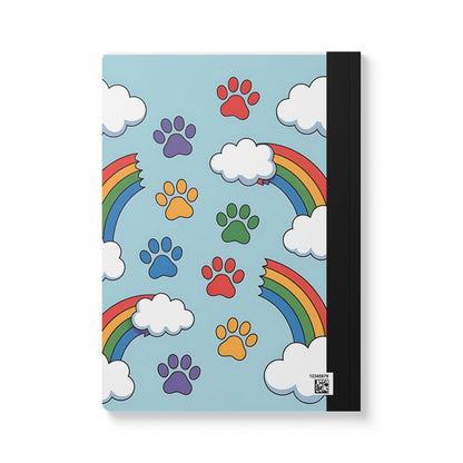 Rainbow Paw Print Cloud Composition Notebook | Pet Lover Journal, School Writing Supply