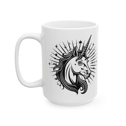 Celestial Unicorn Mug | Mystical Star Art Ceramic Coffee Cup (15 oz)