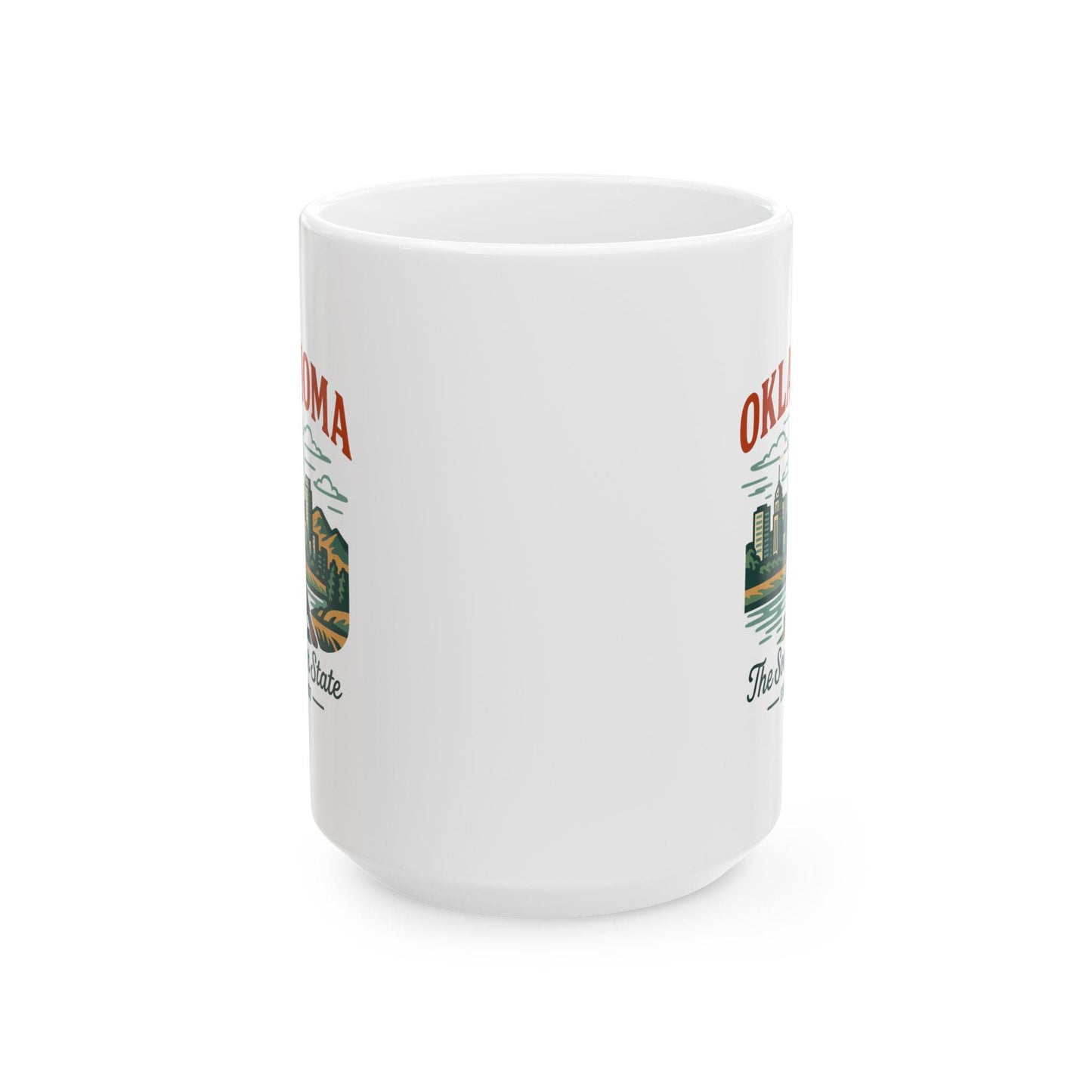 Oklahoma Skyline Mug | The Sooner State Ceramic Coffee Cup | Vintage Travel Gift