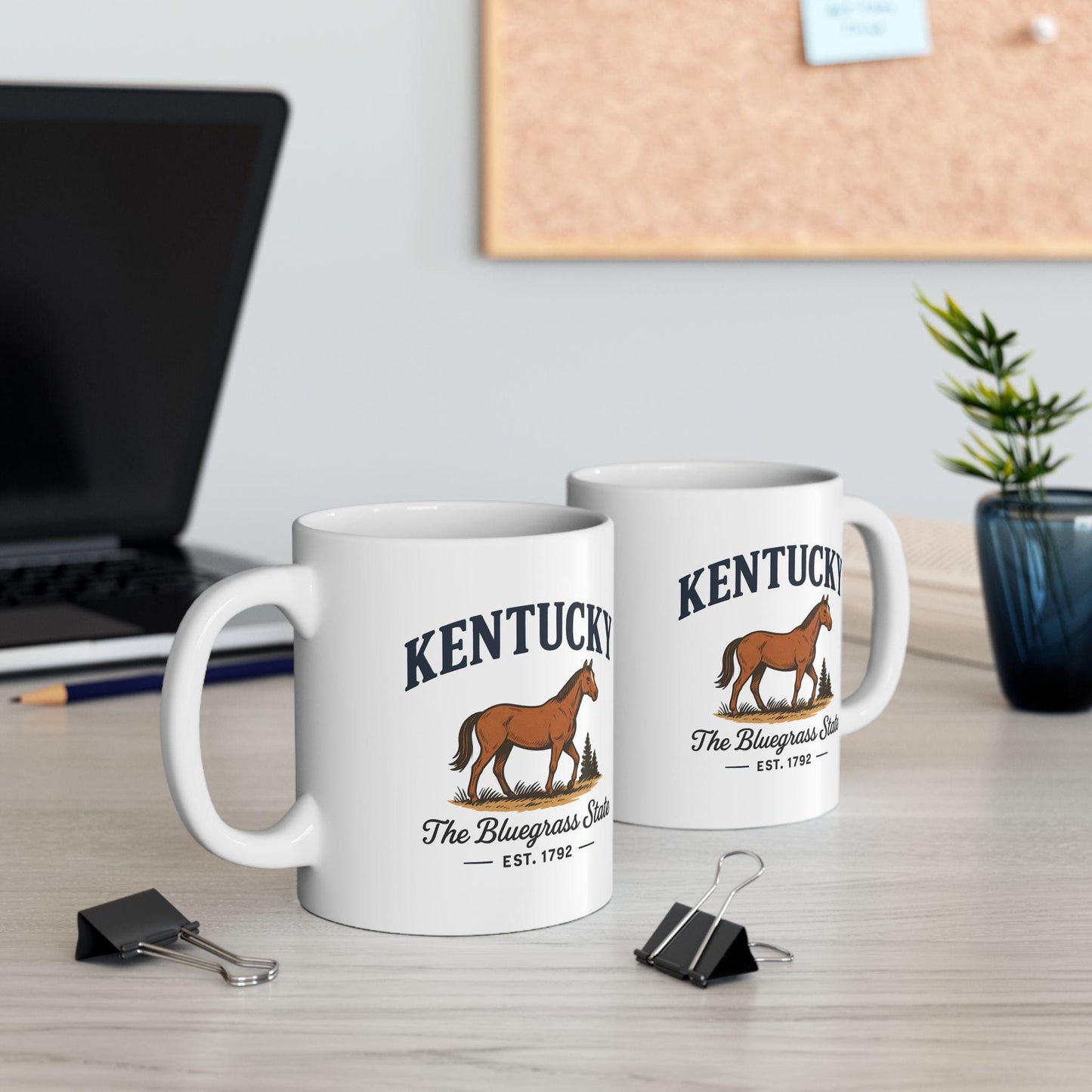 Kentucky Horse Mug | Bluegrass State Ceramic Coffee Cup | Equestrian Gift