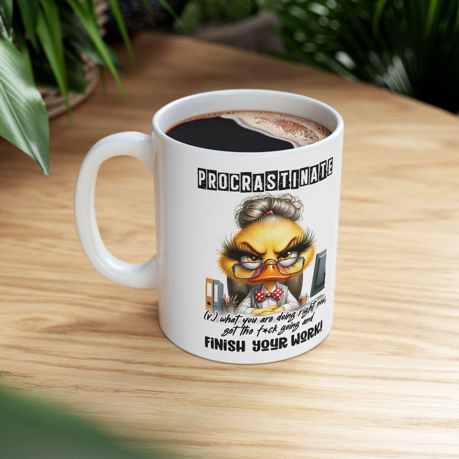 Funny Office Mug | Procrastinate Finish Work | 15 oz Ceramic Coffee Cup