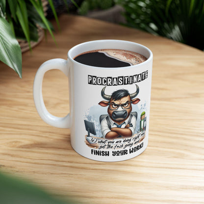 Funny Office Mug | Procrastinate Finish Work Coffee Cup