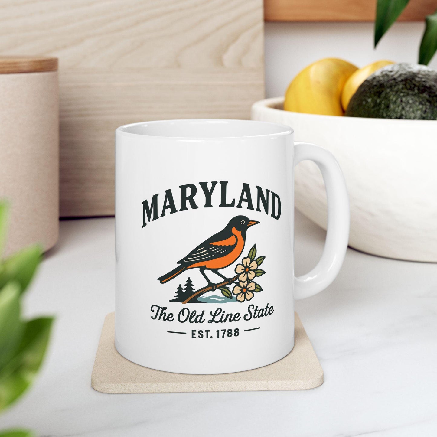 Maryland Baltimore Oriole Mug | The Old Line State Ceramic Coffee Cup