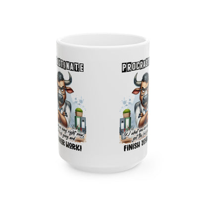 Funny Office Mug | Procrastinate Finish Work Coffee Cup