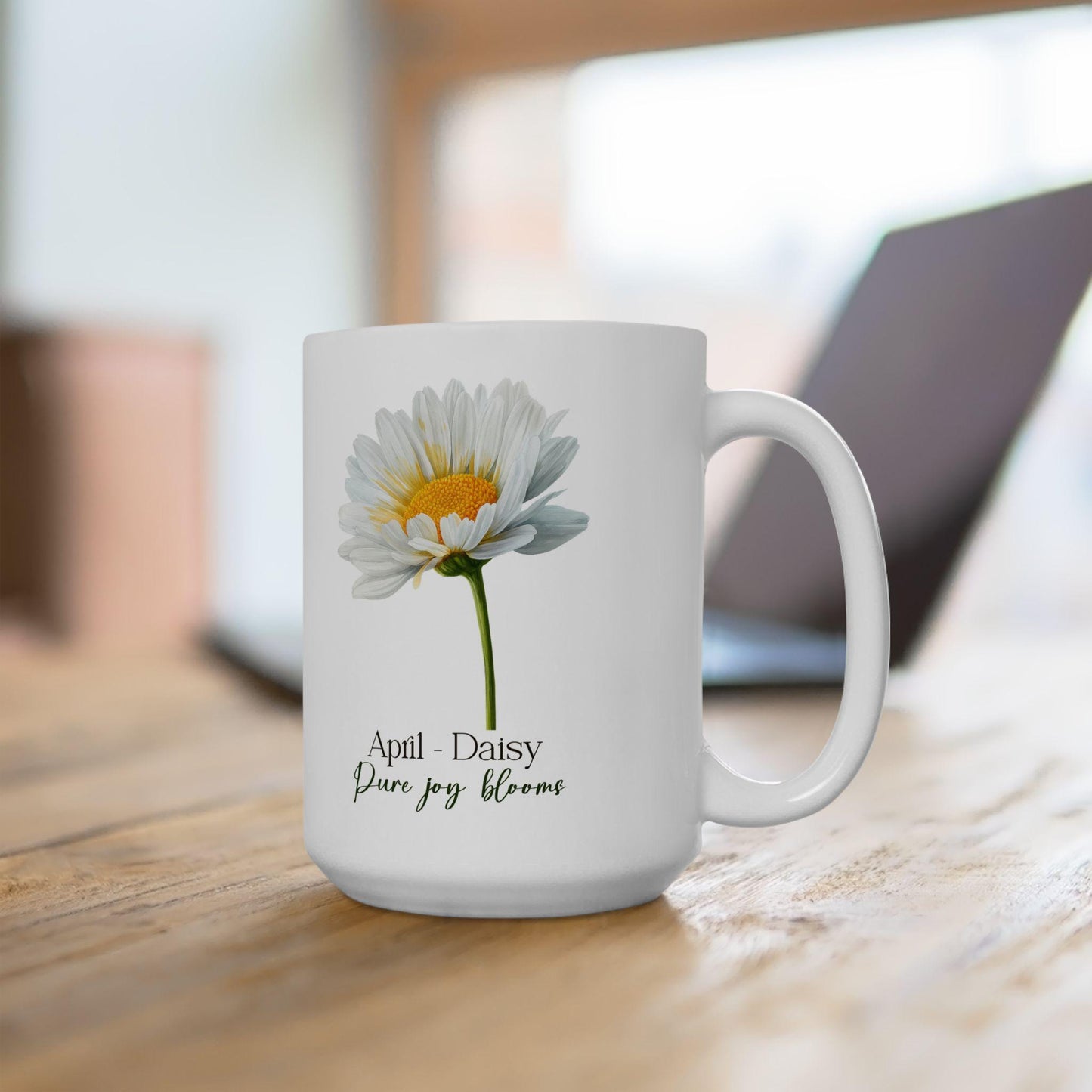 April Daisy Mug | Pure Joy Blooms Floral Coffee Cup | Spring Nature Drinkware