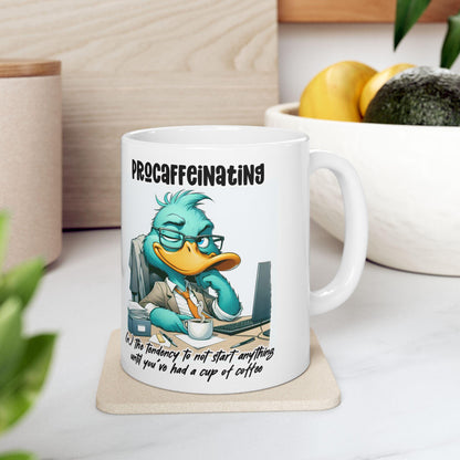 Procaffeinating Definition Coffee Mug | Funny Office Humor Ceramic Cup