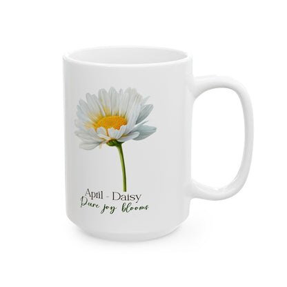 April Daisy Mug | Pure Joy Blooms Floral Coffee Cup | Spring Nature Drinkware