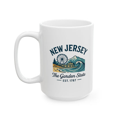 New Jersey Garden State Mug | Boardwalk Wave Ceramic Coffee Cup