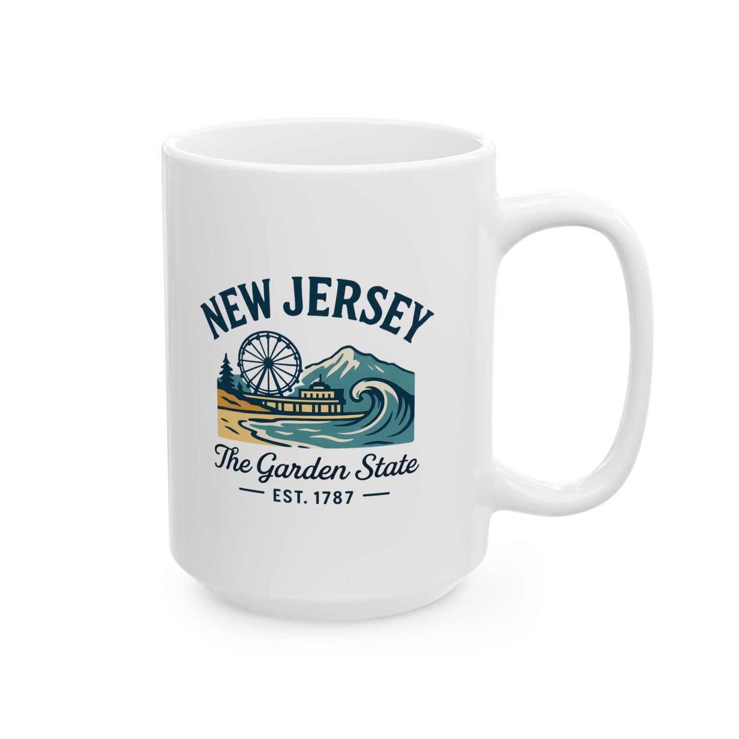 New Jersey Garden State Mug | Boardwalk Wave Ceramic Coffee Cup