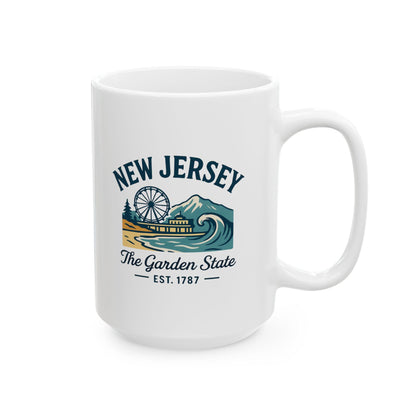 New Jersey Garden State Mug | Boardwalk Wave Ceramic Coffee Cup