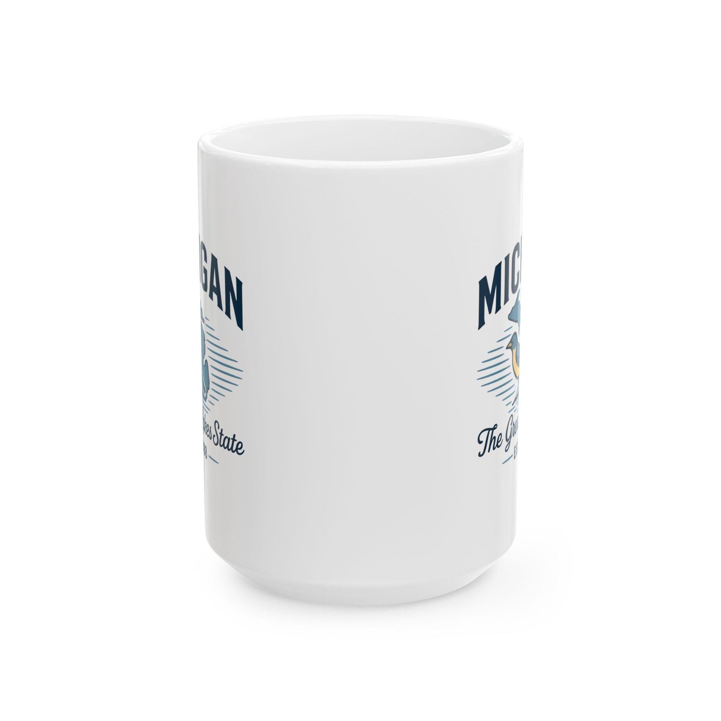 Michigan Great Lakes State Mug | Ceramic Coffee Cup with Bird Design