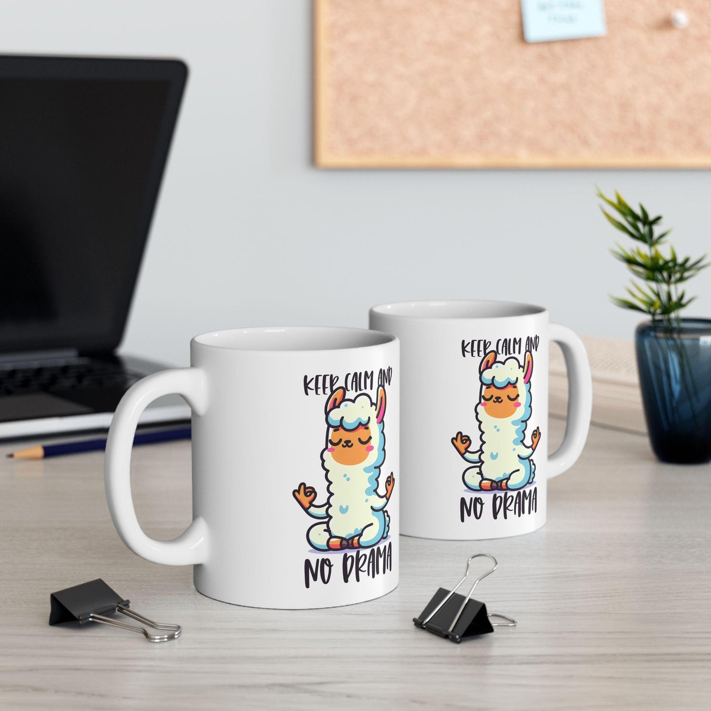 Funny Llama Mug | Meditating Llama, Zen Coffee Cup, 15oz Ceramic (Dishwasher Safe)