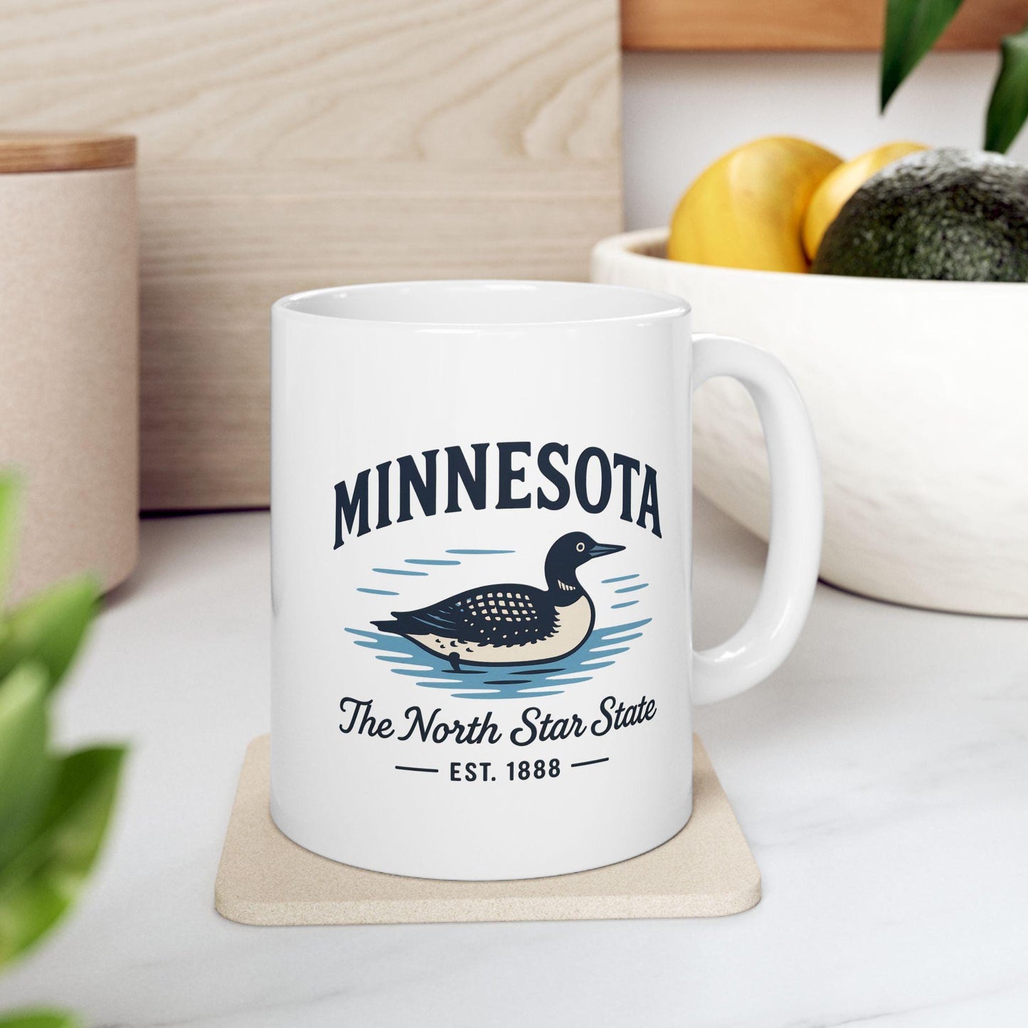 Minnesota North Star State Mug | Loon Ceramic Coffee Cup (15 oz)