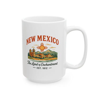New Mexico Land of Enchantment Ceramic Mug | Southwest Desert Coffee Cup (15oz)