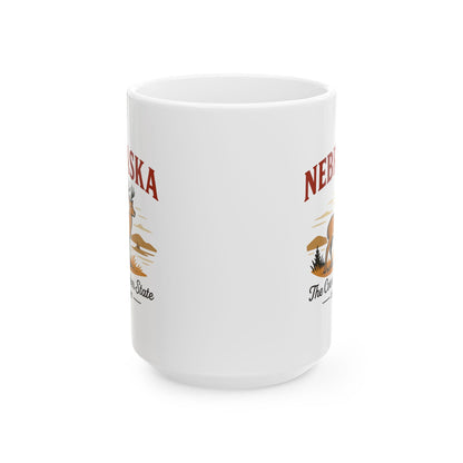 Nebraska Cornhusker State Mug | Deer Prairie Ceramic Coffee Cup