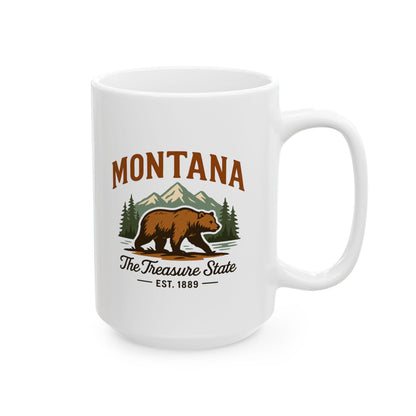 Montana Bear Mountain Ceramic Mug | 15oz Coffee Cup | Adventure Gift