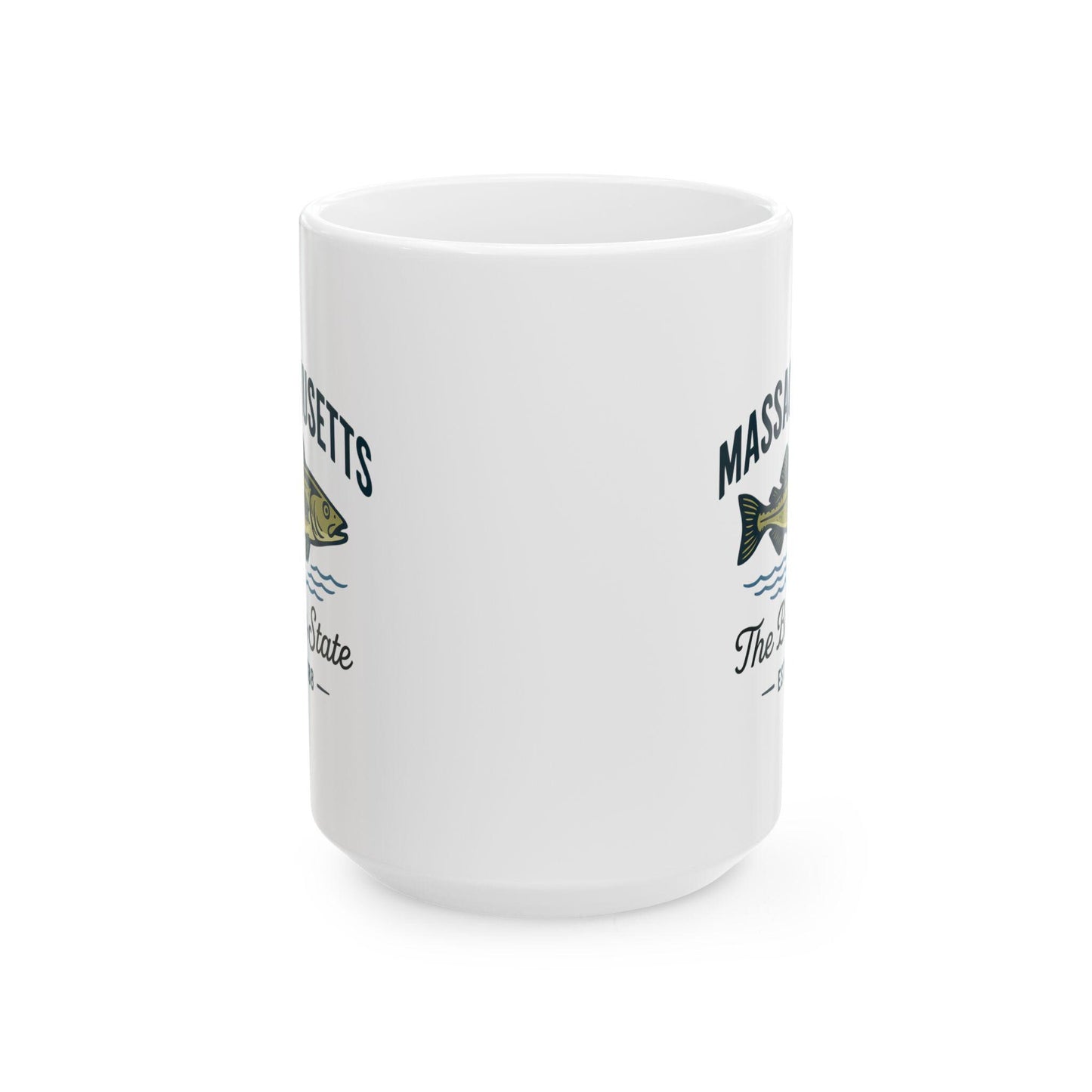 Massachusetts Bay State Fish Mug | Coastal New England Ceramic Coffee Cup