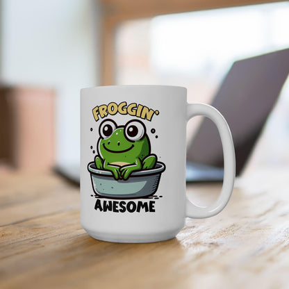 Frog Coffee Mug | Funny Frog Humor Ceramic Cup (15oz)