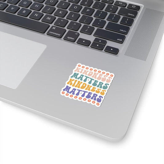 Kindness Matters Stickers | Inspirational Laptop Decals, Positive Vibe Flower Stickers