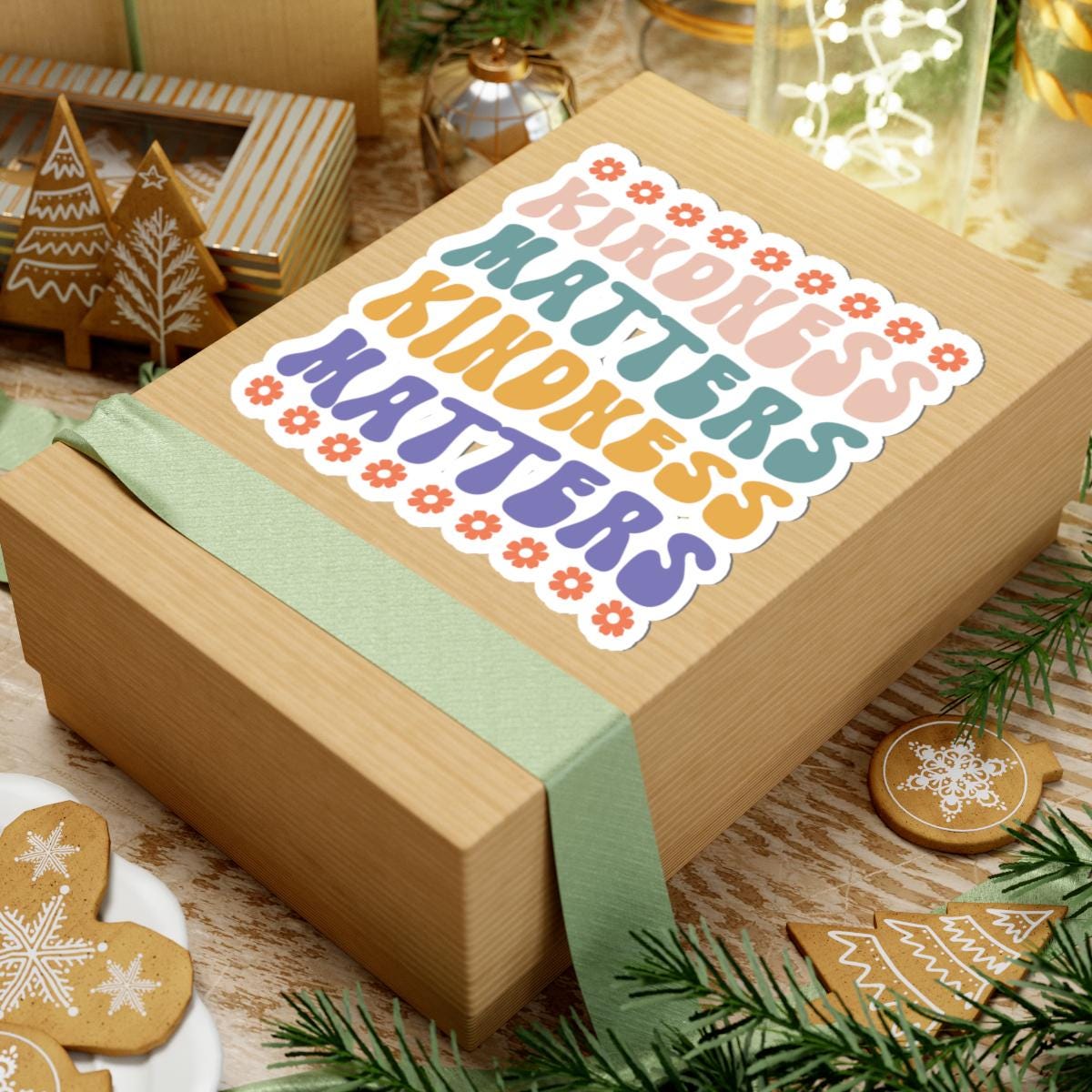 Kindness Matters Stickers | Inspirational Laptop Decals, Positive Vibe Flower Stickers