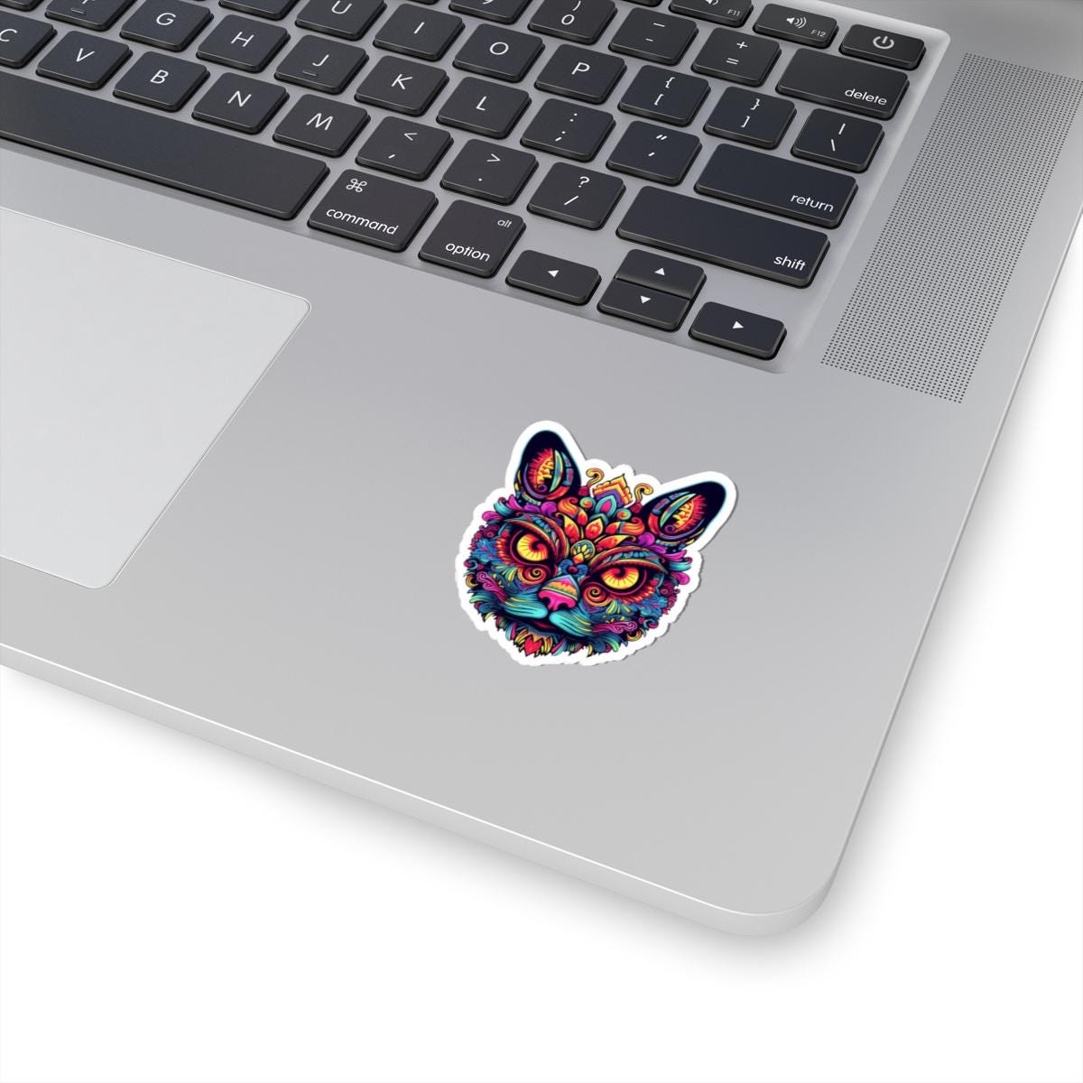 Psychedelic Cat Sticker | Trippy Boho Feline Vinyl Decal (Waterproof)
